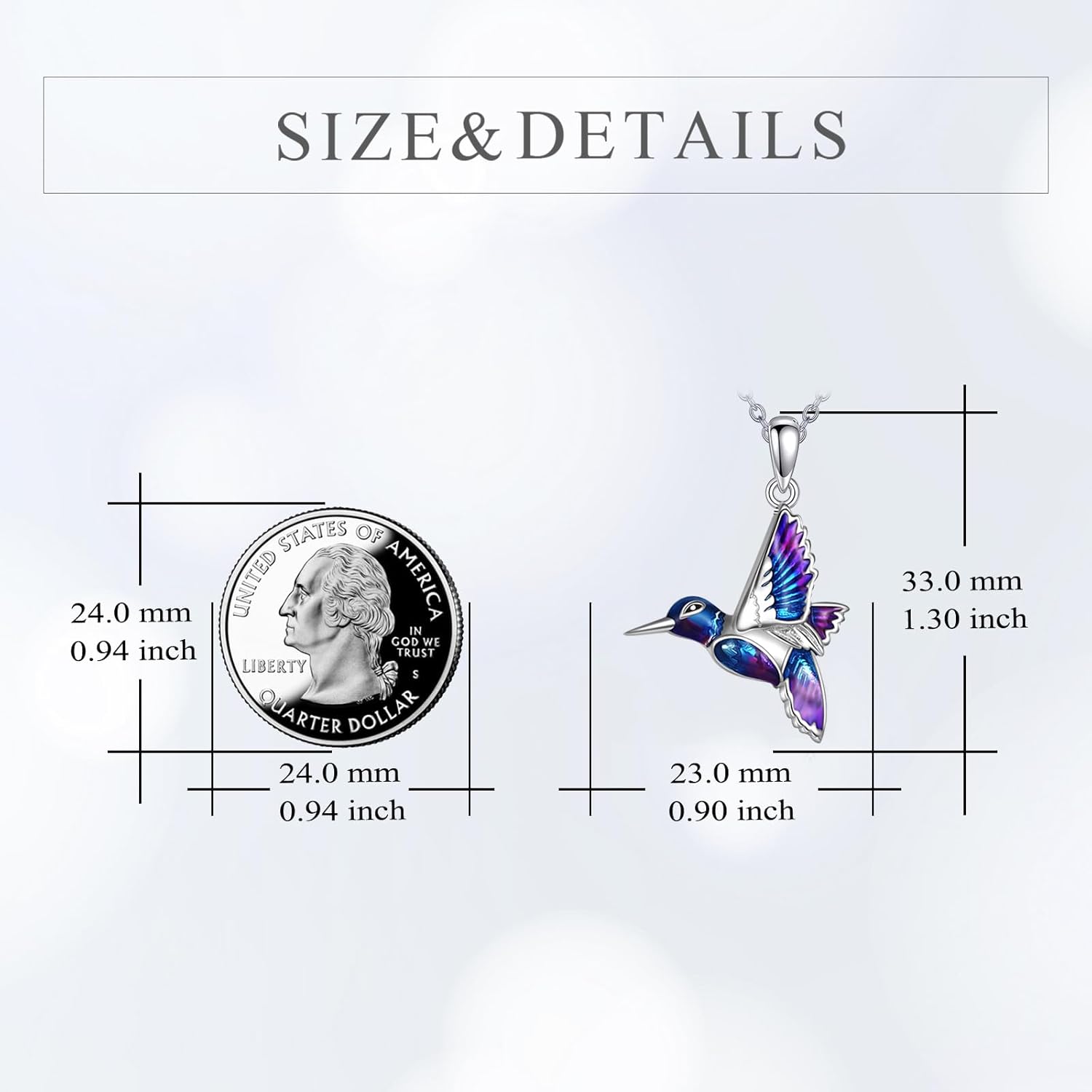 YFN Hummingbird Necklace Sterling Silver Bird Jewelry Hummingbirds Gifts for Women - Image 4