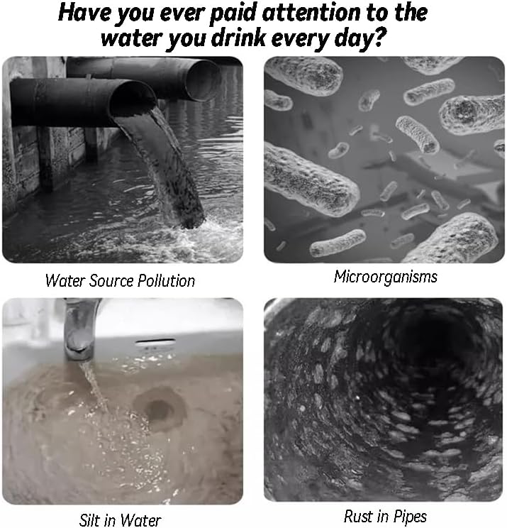 360° Rotating Faucet Water Filter for Kitchen & Bathroom – 6-Layer Advanced Filtration Tap Water Purifier Attachment, Multi-Stage Sink Filter, Easy to Install, Fits Standard Faucets (WHITE*3)