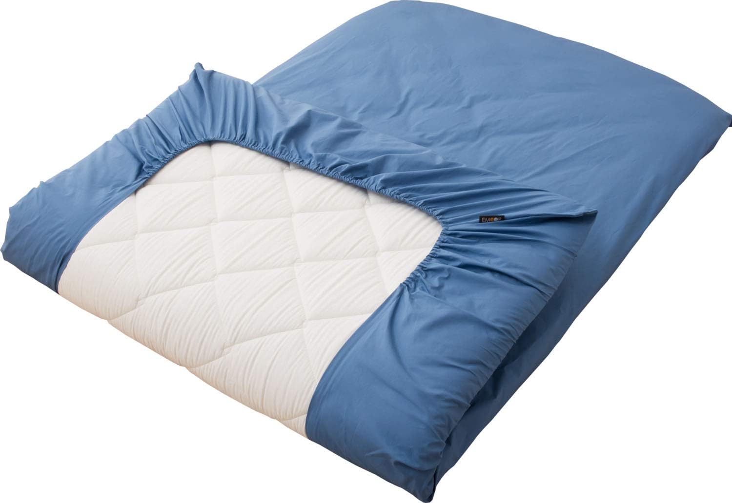 EMOOR 100 Cotton Cover (Elastic Fitted Sheet) for Japanese Futon Mattress EMColor
