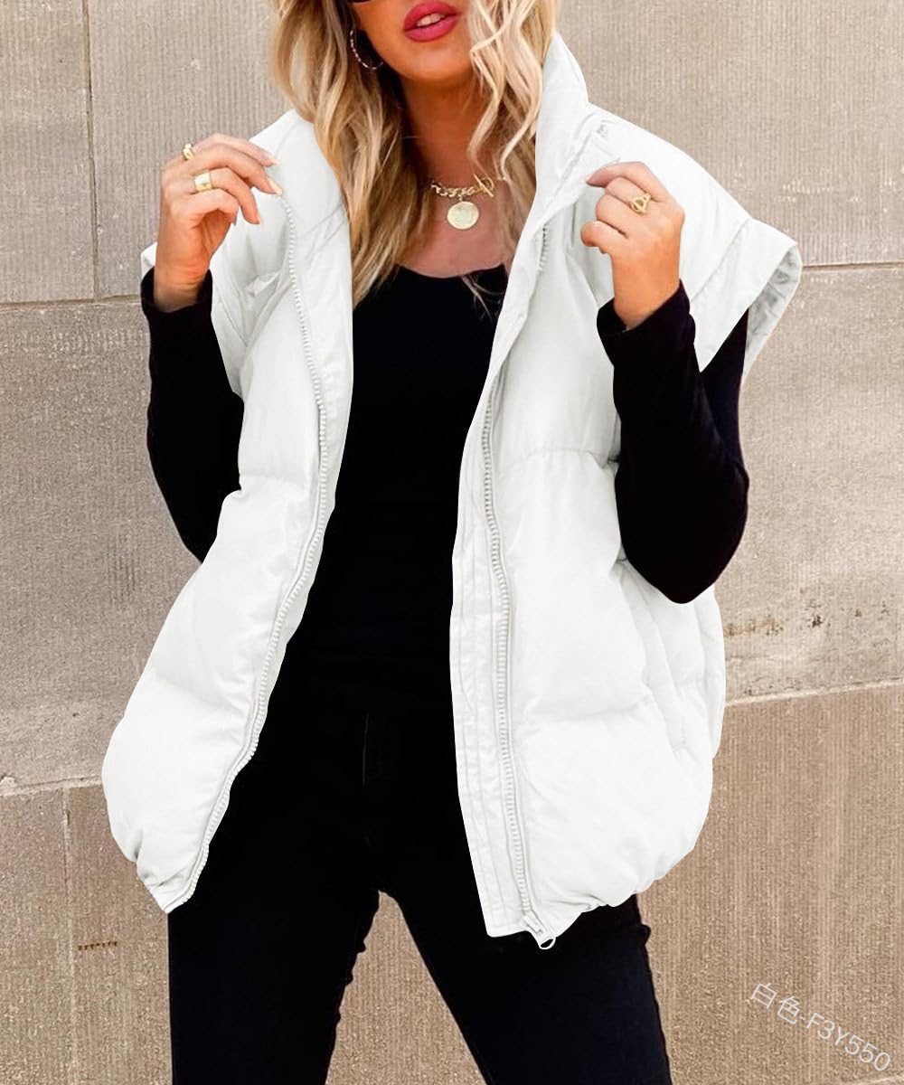 Chaleco Sin Mangas Para Mujer Chaleco Informal De Invierno Con Cuello Alto Y Cremallera Chaleco Acolchado Ligero Y Cálido Chaqueta Chaleco Acolchado Para Exteriores