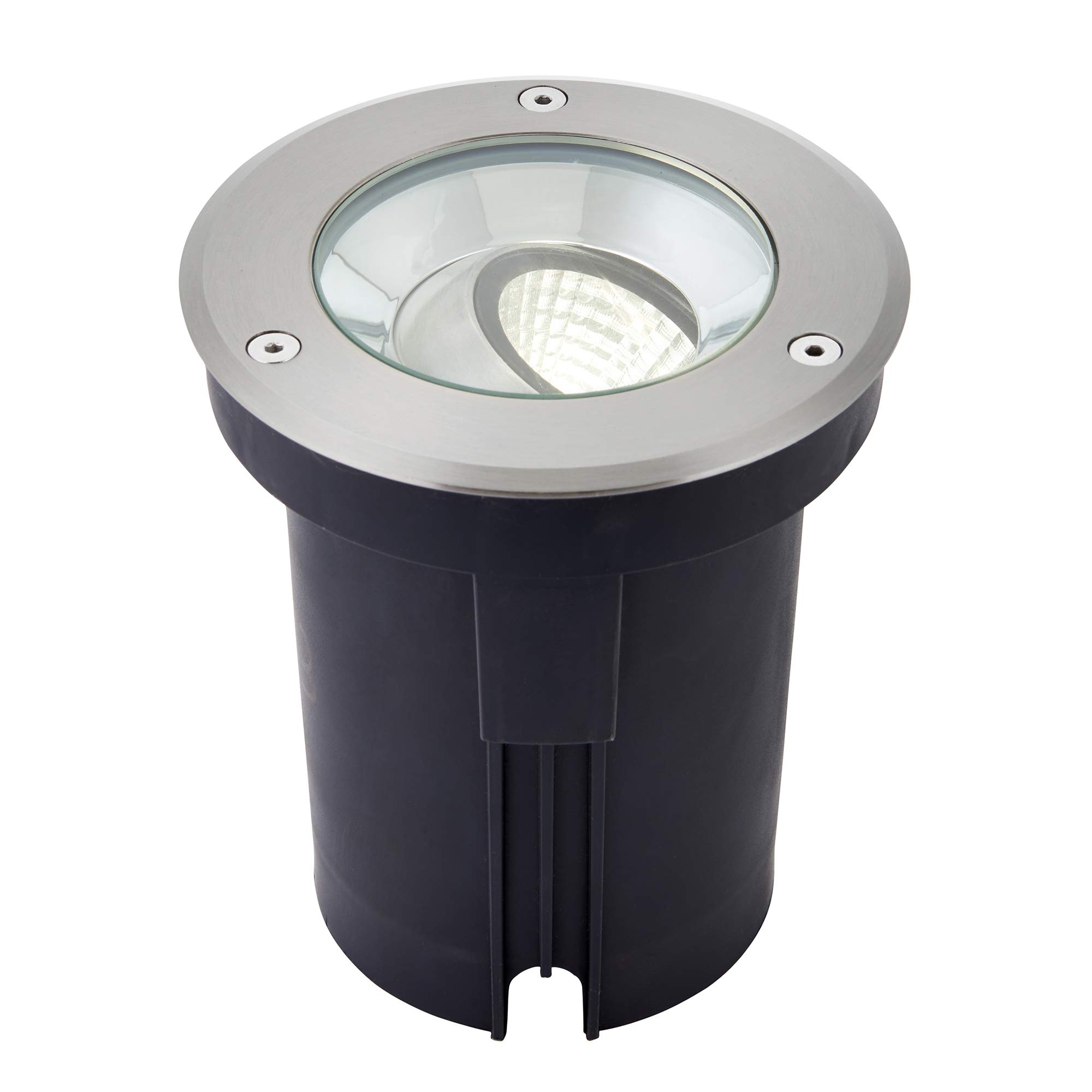 Netlighting Hoxton Outdoor Recessed Ground Light - Cool White - 10.5W - Matt Black & Brushed Stainless Steel - IP67