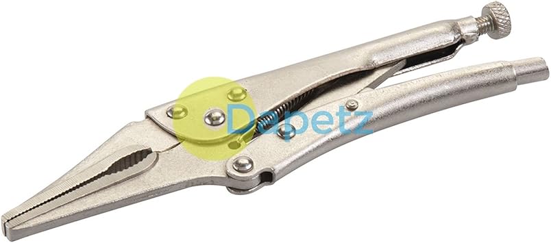 Dapetz Self Locking Long Nose Pliers - 175mm Nickel-Plated Steel Adjustable Jaw Opening