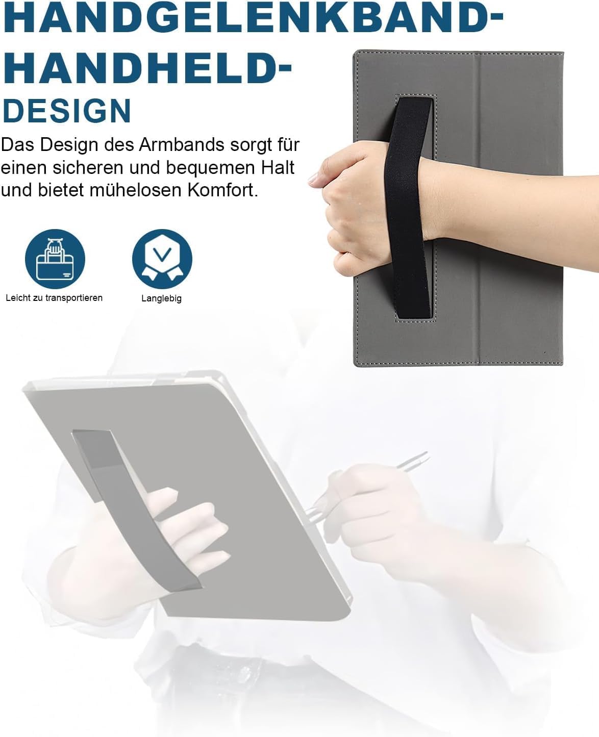 Case for Raemond K70Pro Tablet 11 Inch, Premium PU Leather Folio Folding Stand Protective Tablet Cover with Hand Strap Magnet image 4