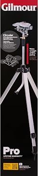Gilmour Pro Telescoping Extra Large Area Circular Water Sprinkler for Lawn, Tripod Sprinkler with 8,500 sq ft Coverage, White/Black