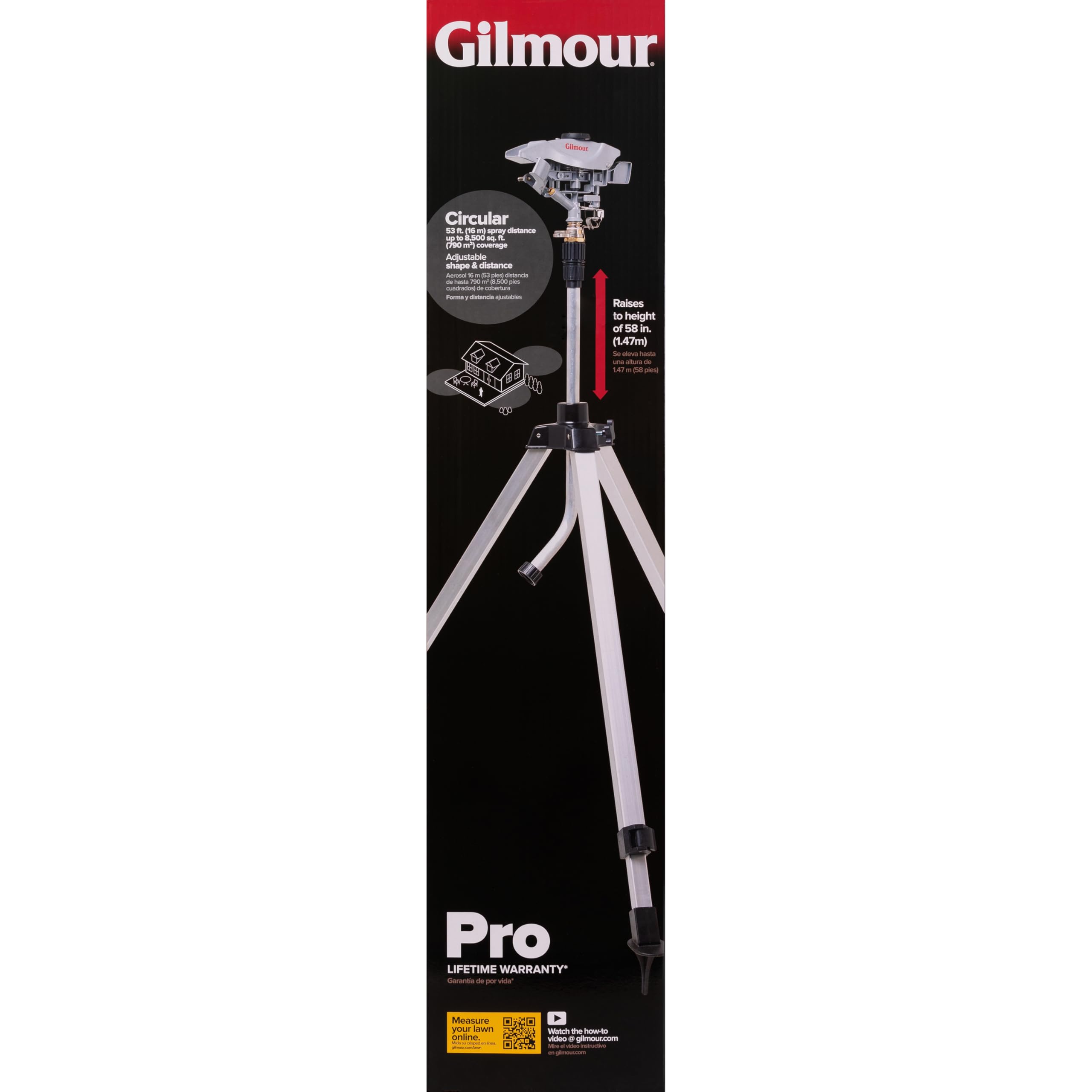 Gilmour - Aspersor de cobertura extra grande con trípode ajustable 199Tri1