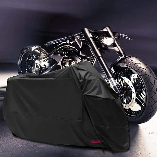 Miniatura 7 de Funda impermeable para motocicleta 210D, protector UV, compatible con motocicletas YamahaKawasaki (XXXL 116.14 x 43.31 x 55.12 pulgadas)