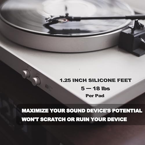 Miniatura 4 de Parachoques de silicona de 1.25 pulgadas, almohadillas de goma antideslizantes para altavoces con adhesivo para reproductor de grabaciones,