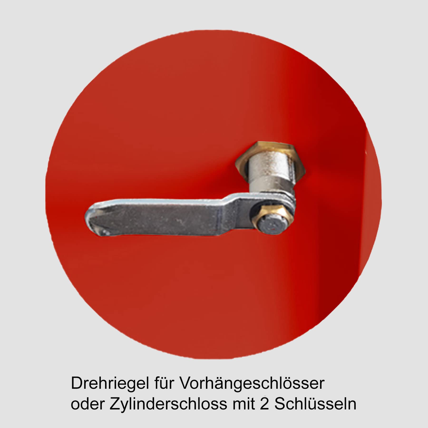 Schrank & Stuhl Spind – Metallspind mit 3 Abteilen in 180 x 90 x 50 cm, Schließfachschrank mit Hutboden & Drehriegelverschlüssen, Lieferung komplett montiert, Grau/Rot
