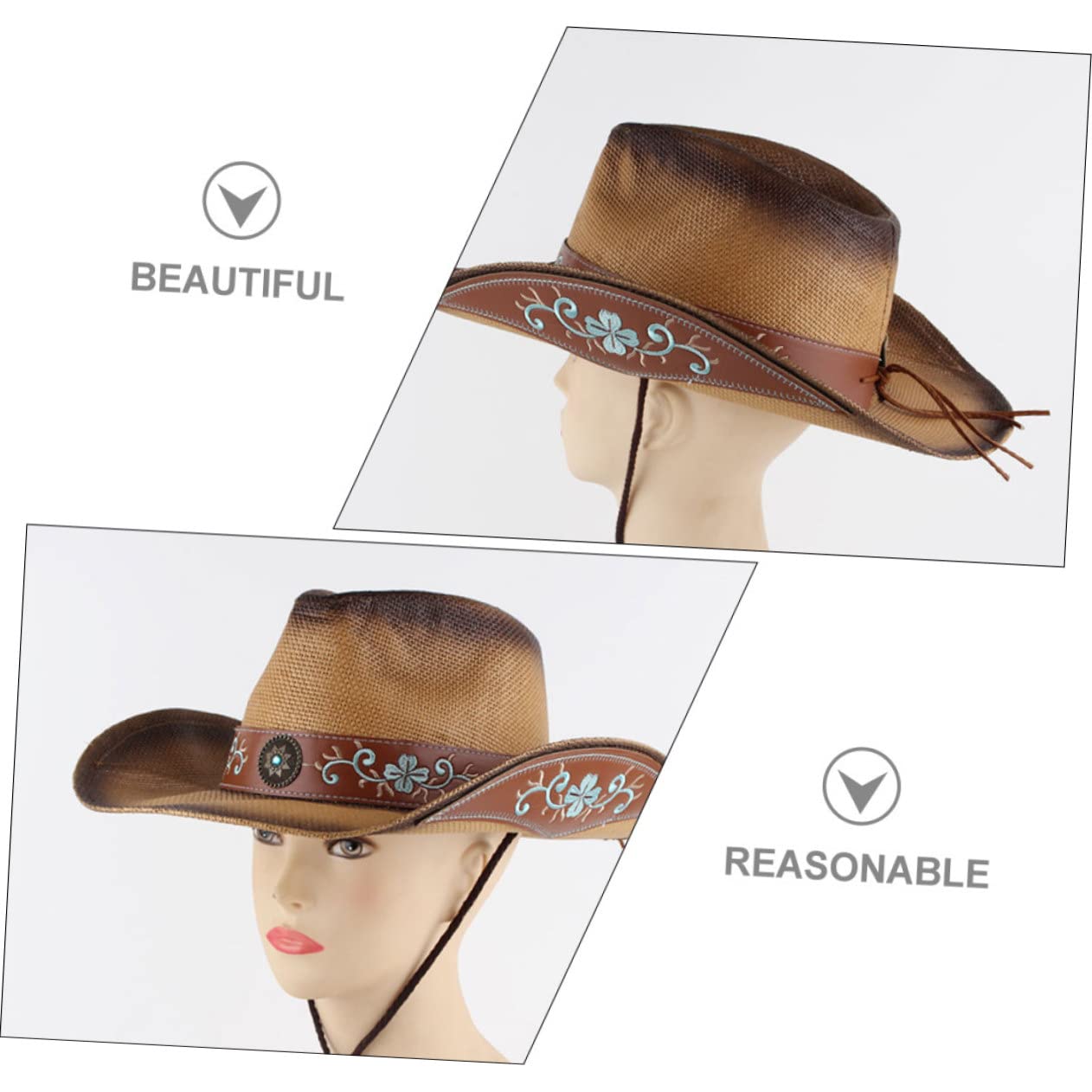 COLLBATH Sombrero Protección Solar de Verano para Mujer ala Ancha Plegable y Diseño Decorativo Adecuado para Camping y Deportes al Aire