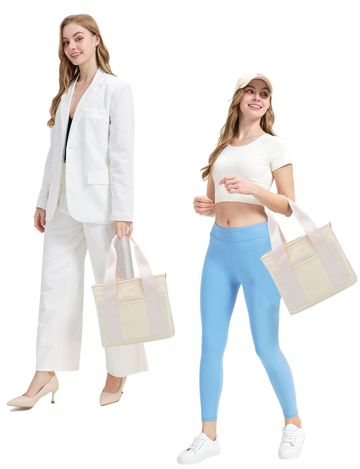 TeeYee Femme Moyen Sac à main Canvas Satchel Tote Bag Sac à bandoulière | Shopper pour livres,quotidiens,travail