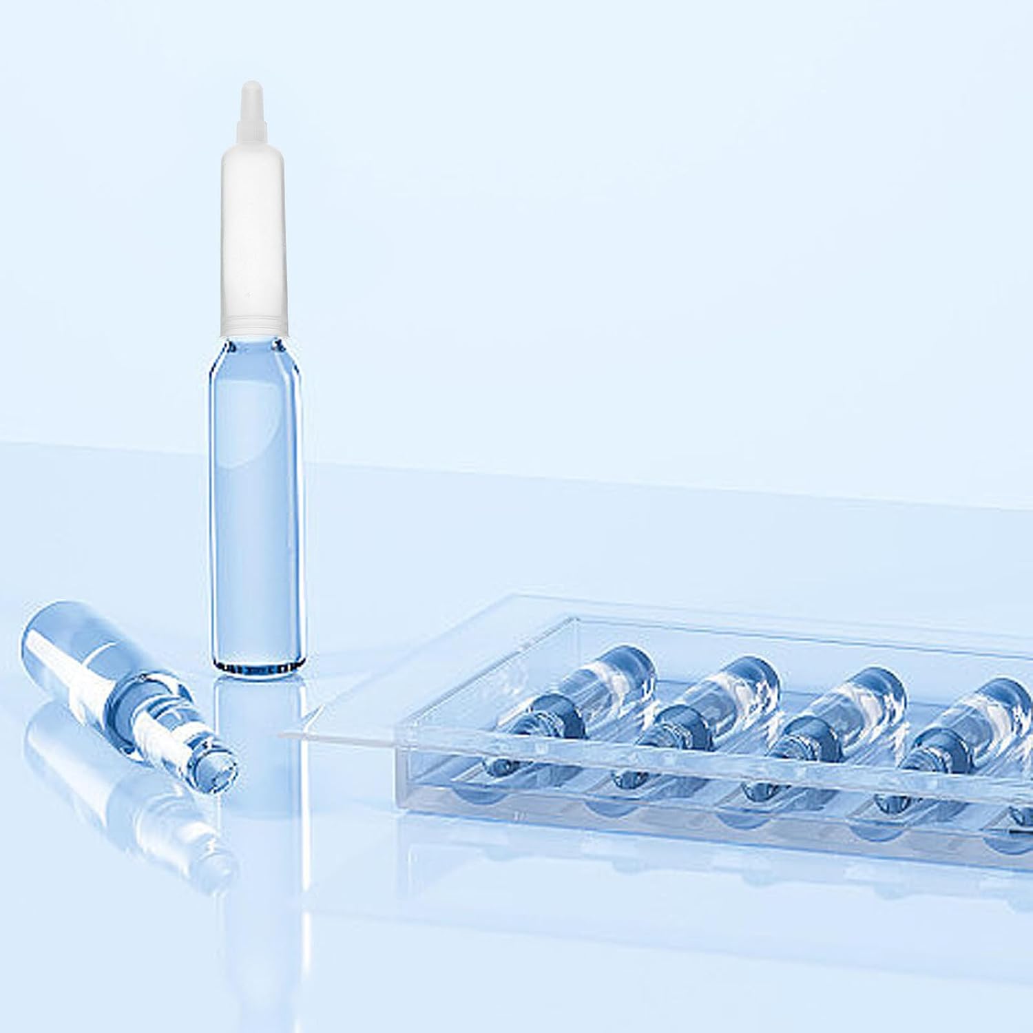 Garneck 40pcs Transparent Ampule Dispensing Tips Soft Precision Applicator Caps for Skincare Vials and Liquid Glue Bottles Flexible Fit for Comfortable Accurate in Lab and Clinical Use