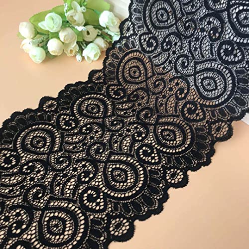 WANYI Baumwoll-Spitzenband 19cm Breite - Vintage Stickerei Für DIY & Nähen