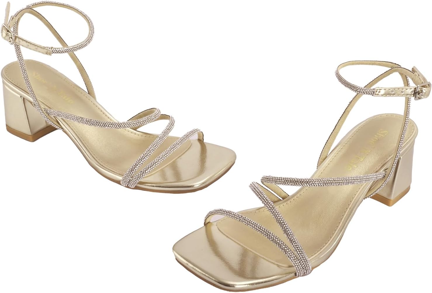 Shoe'N Tale Strappy Heels for Women Low Chunky Block Heel Dress Shoes Square Open Toe Ankle Strap Heeled Sandals - Image 4