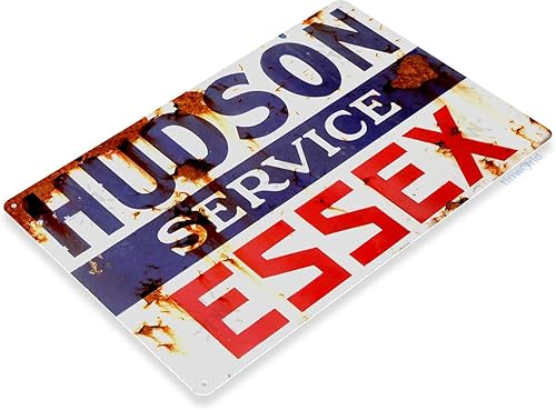 Miniatura 2 de Tinworld Cartel de estaño "Hudson Essex Service" Gasolinera de gasolina Coche Auto Taller Garaje Rústico A722