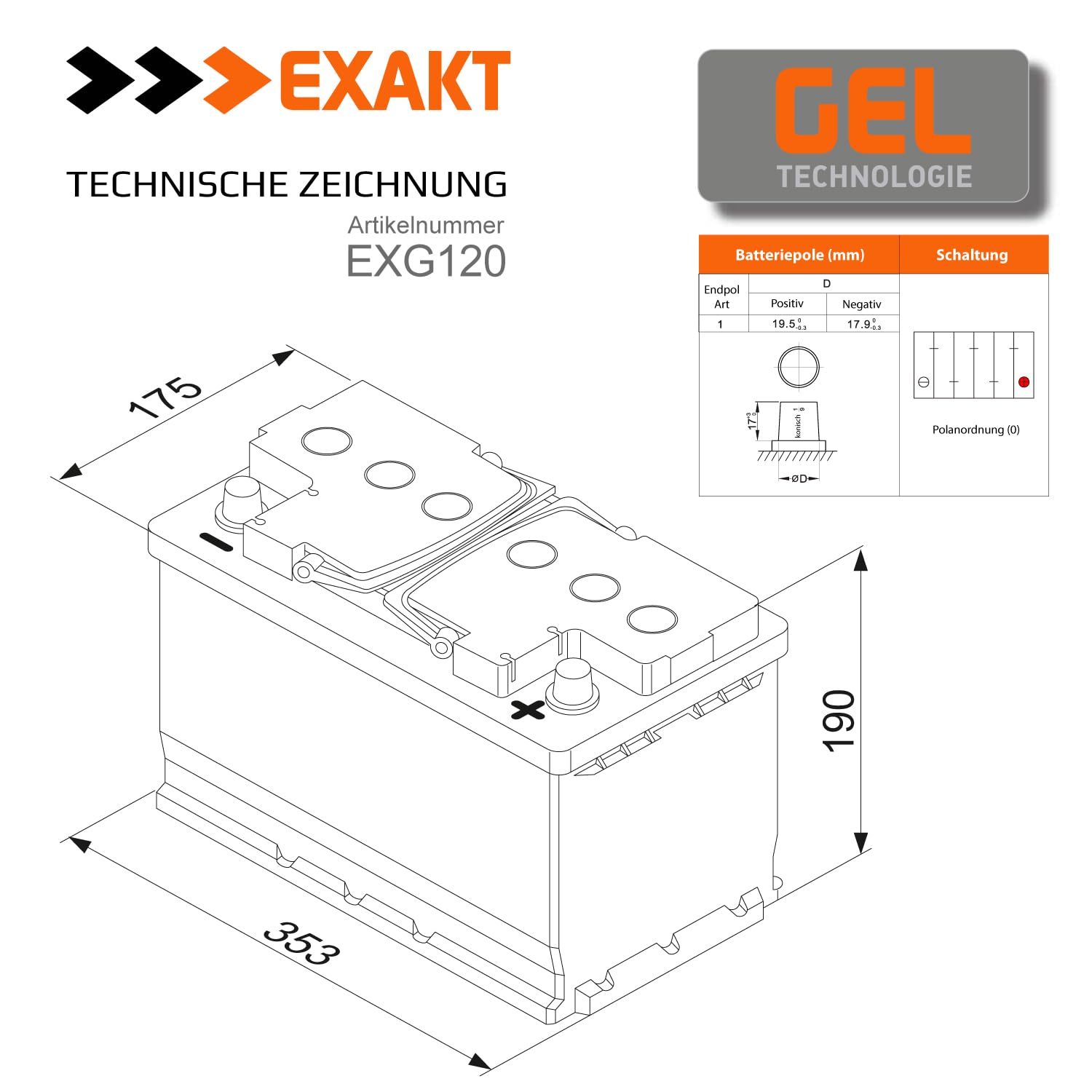 GEL Batterie 120Ah 12V Solarbatterie Wohnmobil Boot Solar Akku ersetzt 100Ah