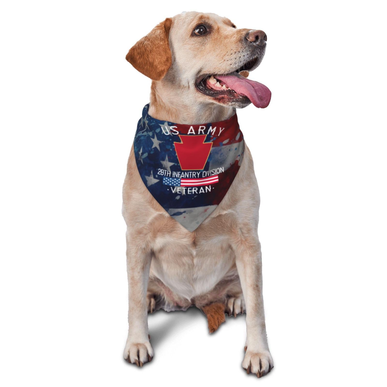 US Army 28th Infantry Division Veteran Dog Scarf Pet Bandana Cat Pet Bibs