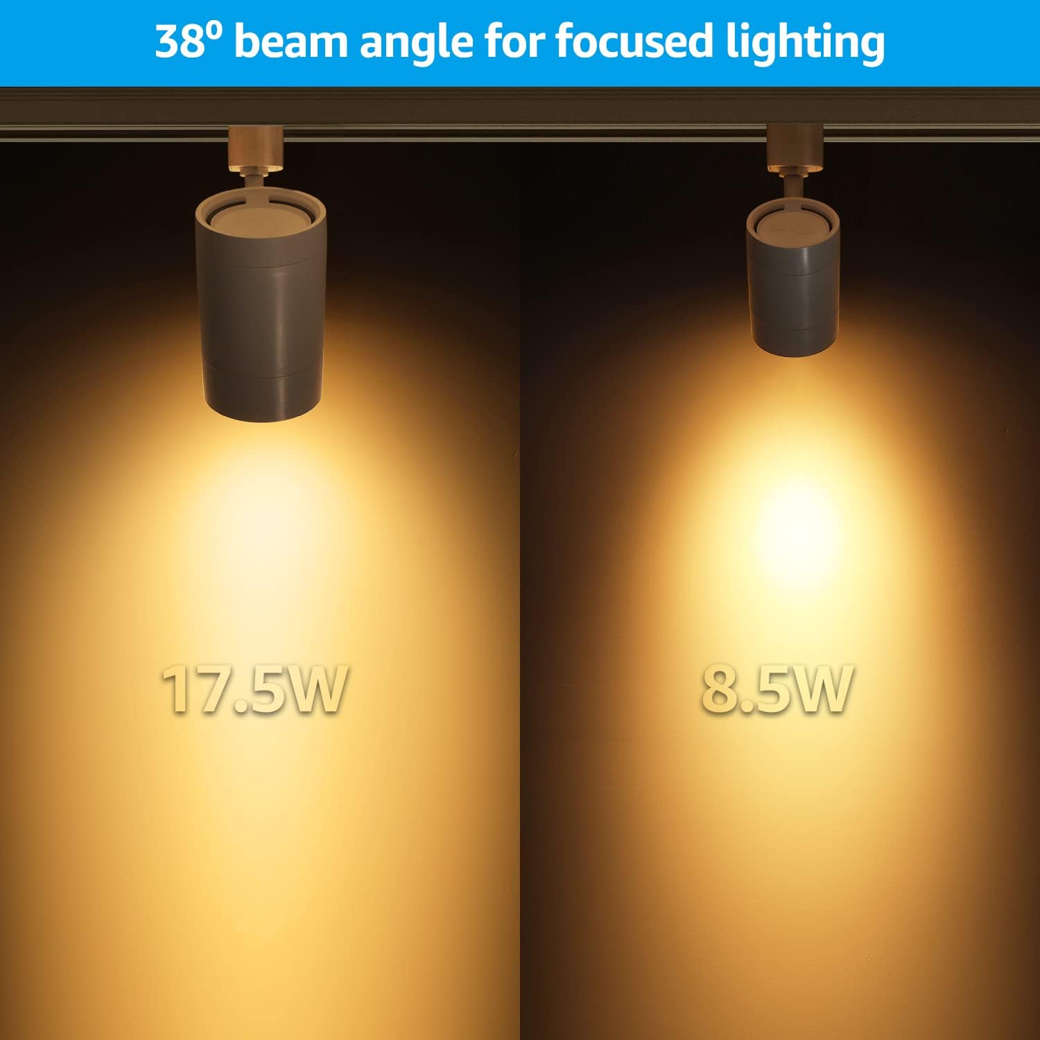 LEONLITE Retail Pro Series 17.5W LED H Track Lighting Heads, ETL Listed, Commercial Dimmable H Track Light Heads for Store Shop Restaurants, CRI90 Track Lighting, 3000K, Matte White, Pack of 4