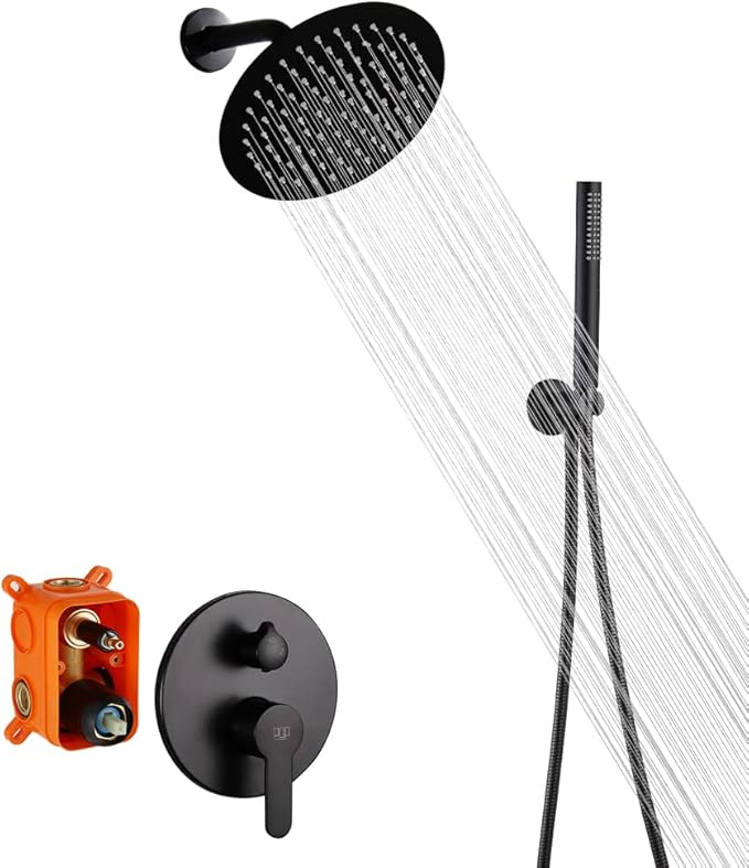 POP SANITARYWARE Black Shower System Bathroom Rainfall