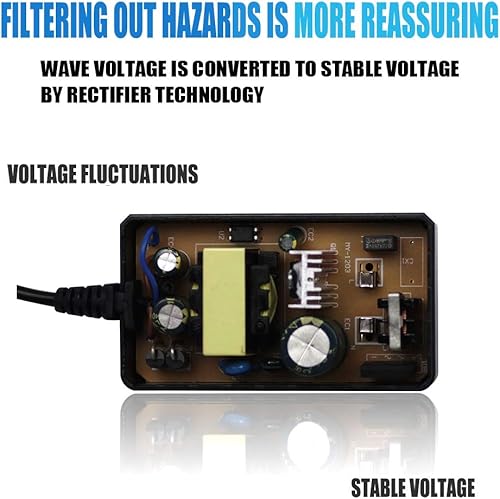 Miniatura 3 de LJO-EEIH Adaptador de fuente de alimentación AC/DC de conmutación de 12V 2A Cargador de pared Enchufe de EE. UU. (0.083 in X 0.217 in, 12 voltios -