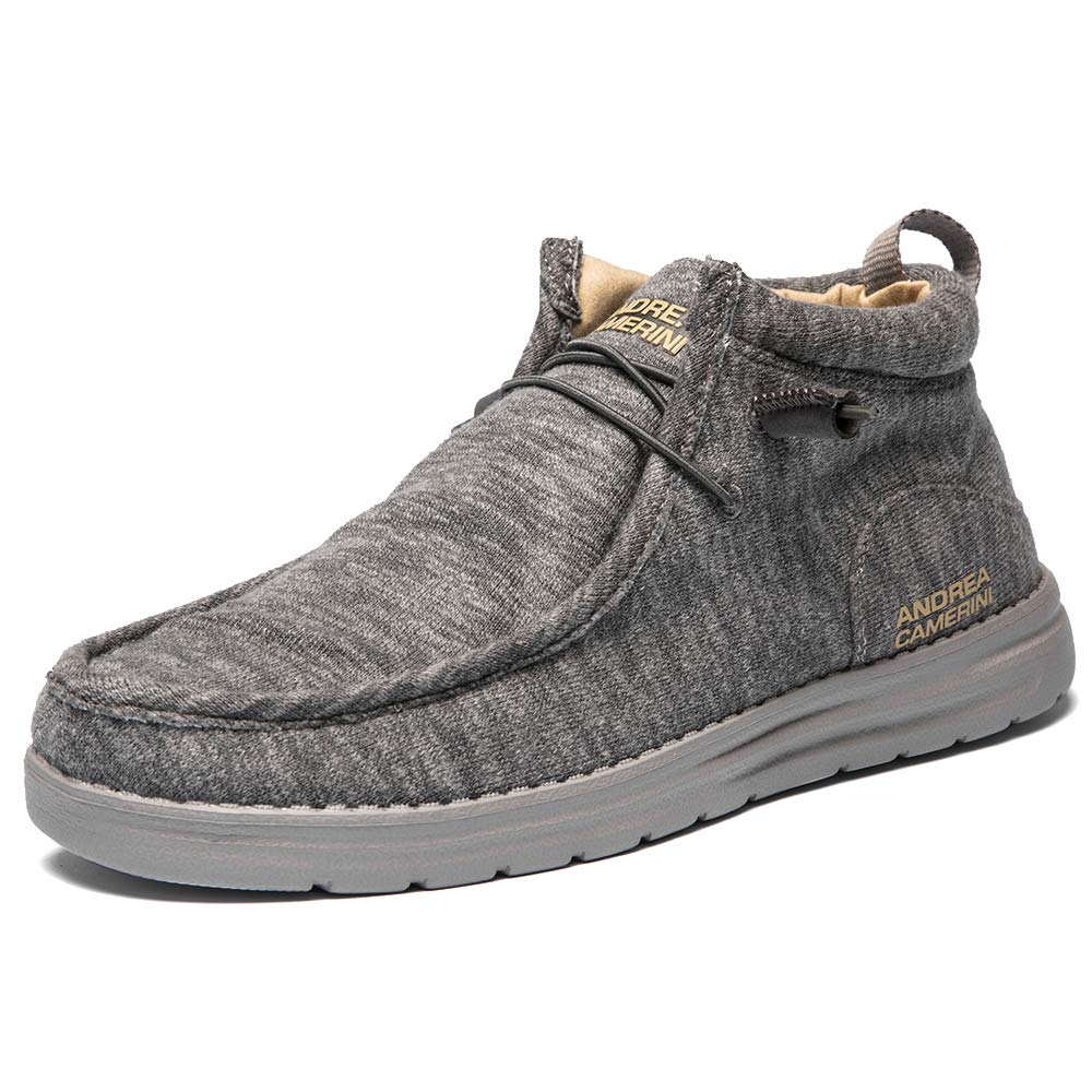 ANDREA CAMERINI Men's High Top Slip on Loafers Casual Walking Shoes Comfort Driving Sneakers(Gray)