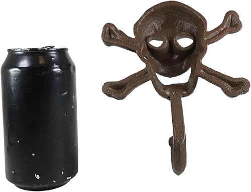 Miniatura 6 de Ebros Gift Paquete de 2 Osario Macabra Halloween Pirata Calavera Espantosa con Esqueleto Crossbones Gancho de Pared Decorativo Colgante