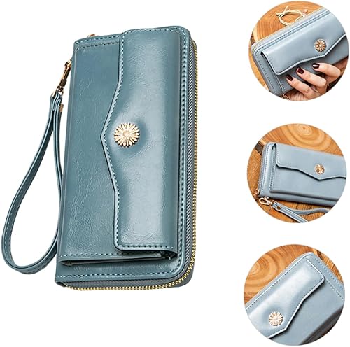 Miniatura 5 de NOLITOY 3 Pcs Long Wallet Womens Wallets Leather Coin Bag Pu Wrist Strap Wallet Ladies Wallets Leather Zip Around Wallets for Women Small Phone Bag