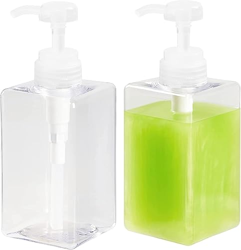 Miniatura 4 de Dispensador de jabón de plástico de 15.3 onzas líquidas, botellas vacías de bomba de loción para baño, cocina, champú, gel de ducha, desinfectante