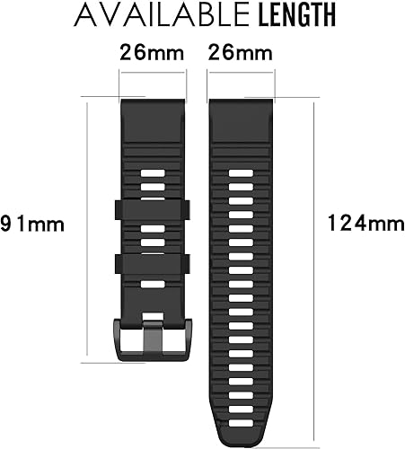 Vista 5 de Correa para Garmin Fenix 7X / Fenix 6X / Fenix 5X, correa de repuesto de silicona suave para Garmin Fenix 7X Pro/Fenix 6X Pro/Fenix 5X Plus/Fenix 5