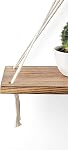 Mkono Macrame Hanging Shelves Boho Wall Decor Set of 2 Rustic Wood Floating Storage Shelf for Bedroom Bathroom Living Room Nursery Dorm Room, Display Shelving for Hanging Plants Photos