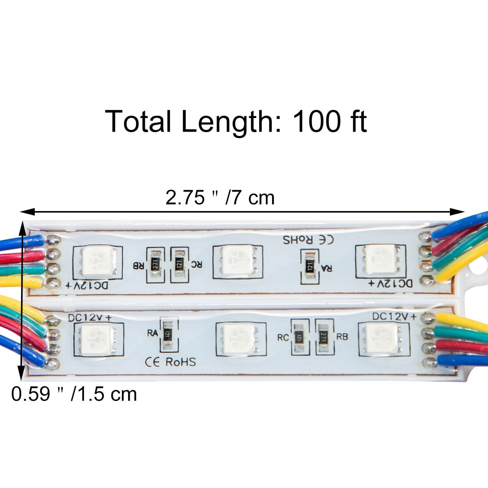 Oświetlenie witryny sklepowej RGB SMD5050 regulowane 20 kolorów 100 stóp 200 szt. 3 moduł LED wodoodporna dekoracja biznesowa aplikacja DIY,Elastyczna obsługa