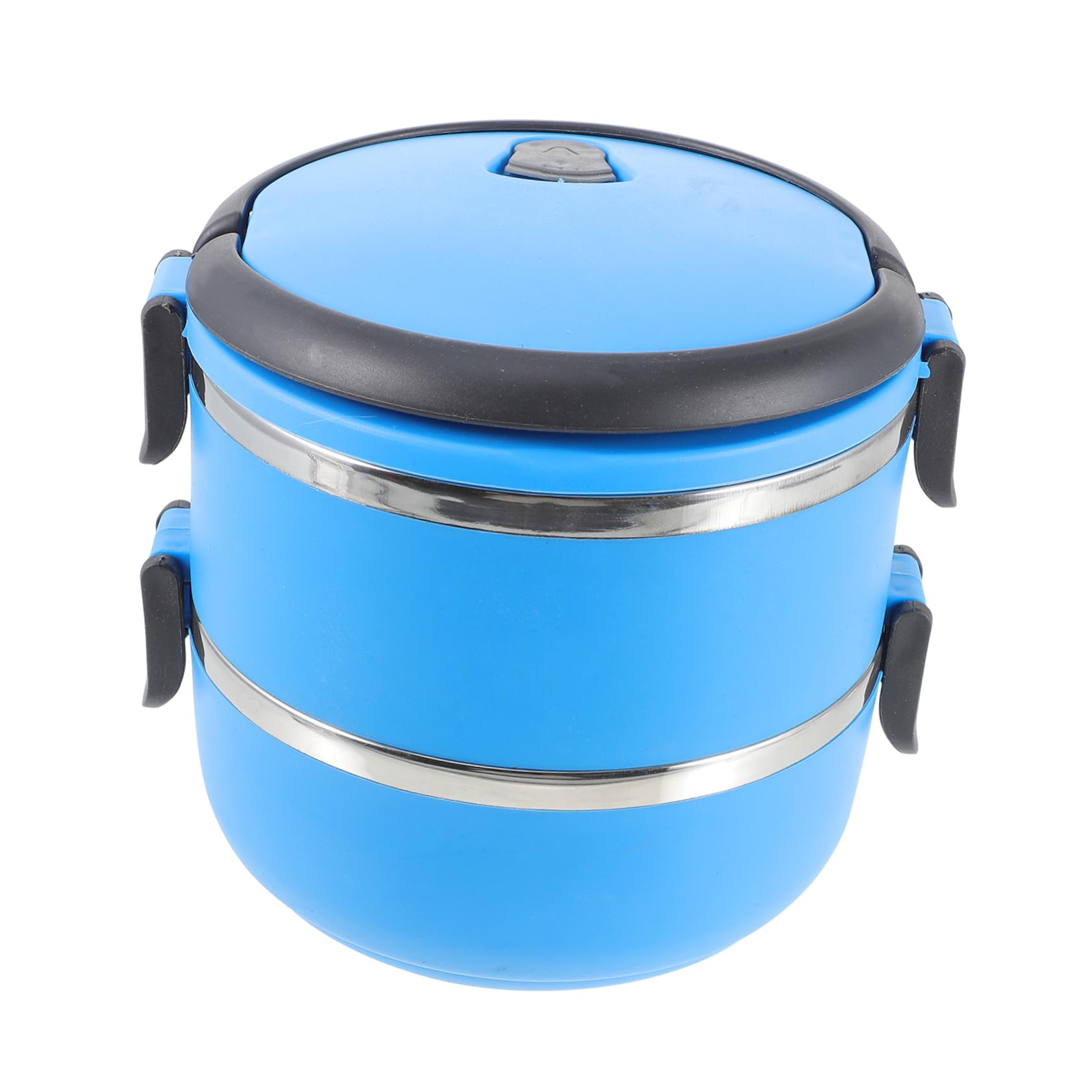SUPVOX Portable Stainless Steel Pet Travel Bowl with Leak Design Double Layers for Water Food Storage Handle for Outdoor Feeding Dogs and Cats Blue