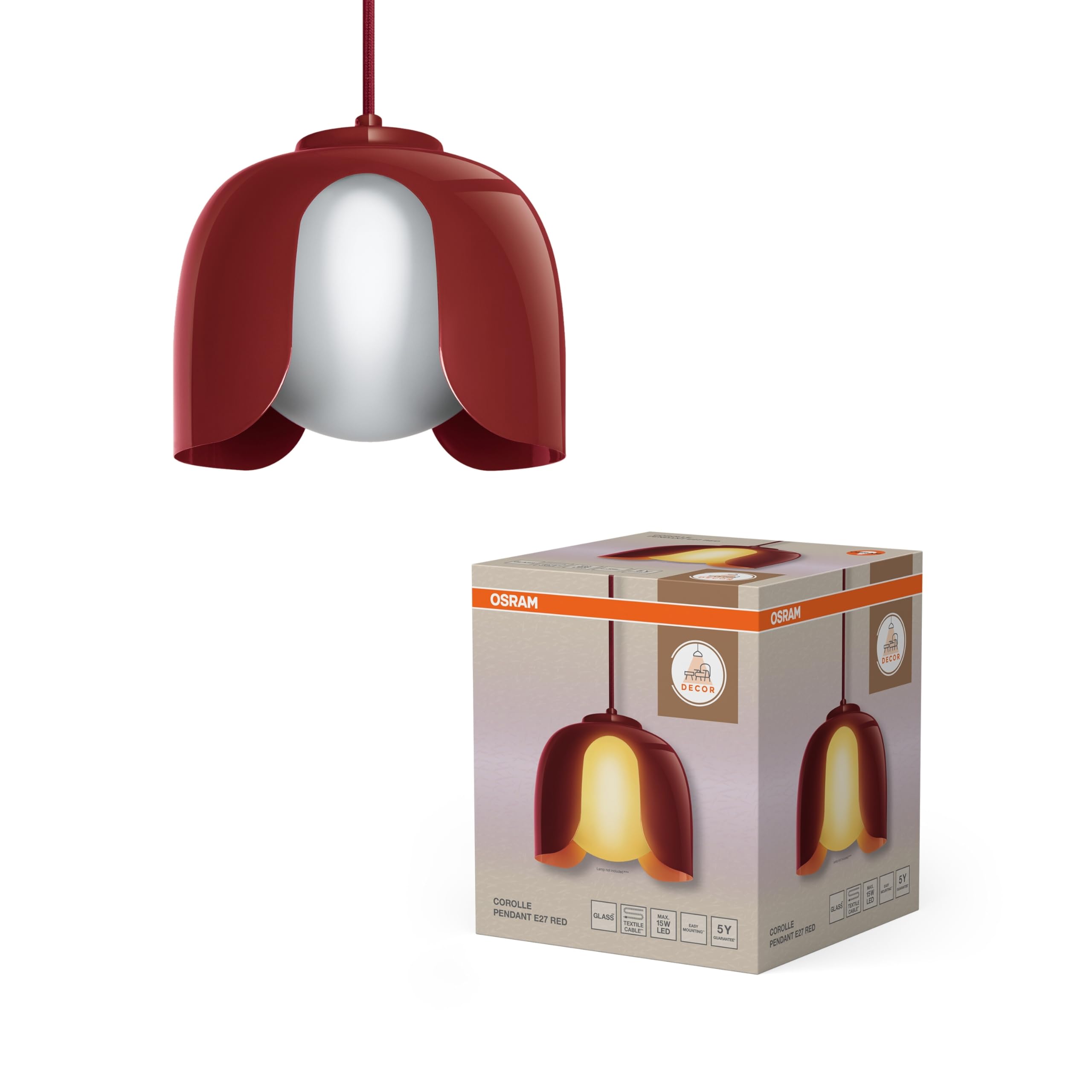 Osram Decor Corolle Pendant E27 Red