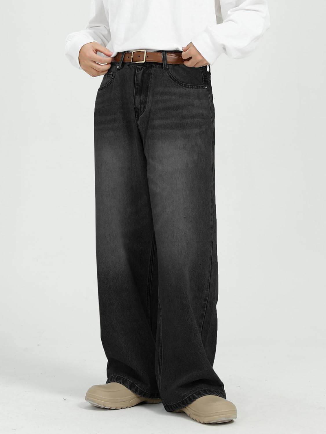 EMMIOL Baggy Jeans Men,y2k Jeans Cargo Design Wide Leg Loose Fit,Mens Denim Pants Vintage Skater Streetwear Relaxed - Image 2