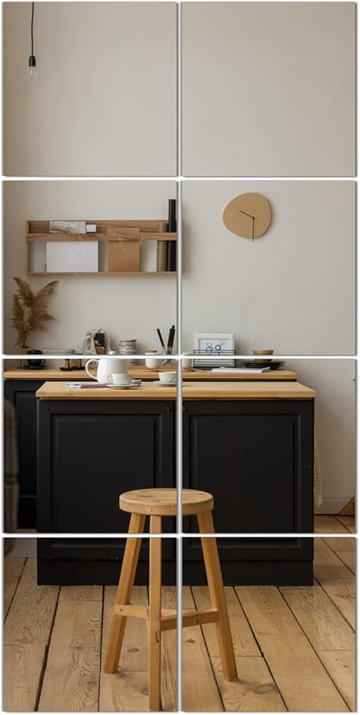 Wall Mirror Full Length (Glass, 10''x10''x 8PCS), Large