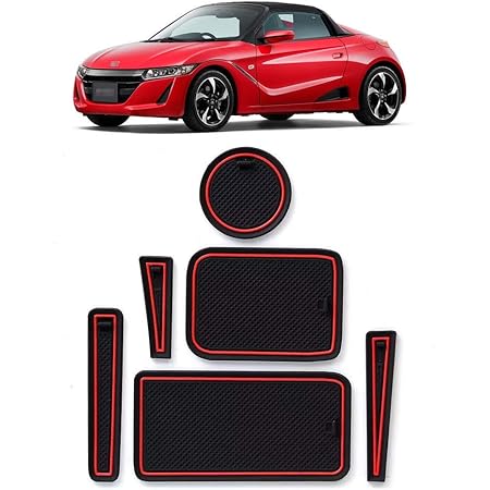 Amazon ホンダ S660 ブラック 専用設計 インテリア ドアポケット マット ドリンクホルダー 滑り止め ノンスリップ 収納スペース保護 ゴムマット エスロクロクマル ノンスリップマット 車 バイク