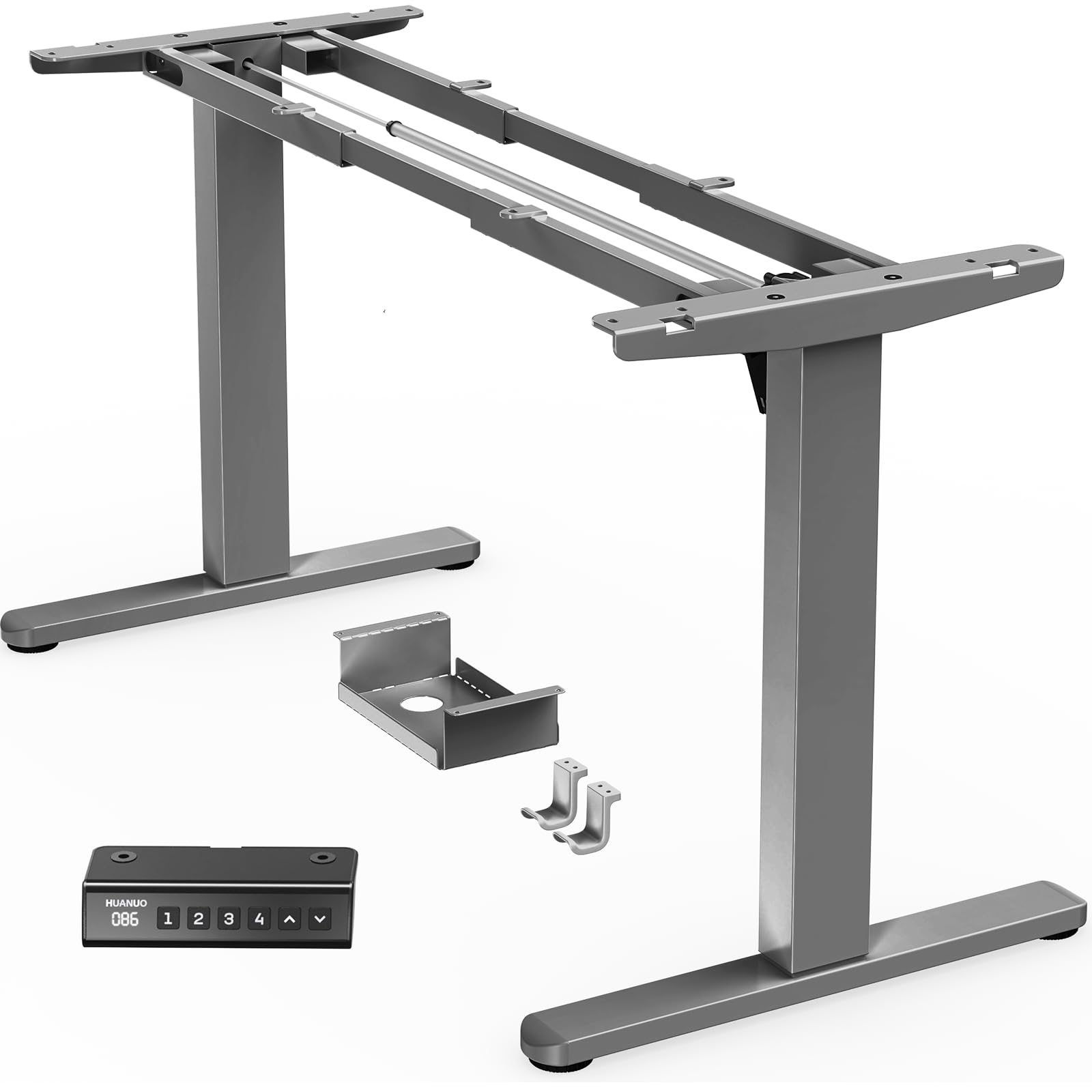 HUANUO Stehpult Gestell mit bürstenlosem Motor, 100 kg Tragfähigkeit elektrische Tischbeine, Höhenverstellbares Tischgestell für 90 x 220 cm Tischplatten, Nur Sit-Stand-Tischgestell