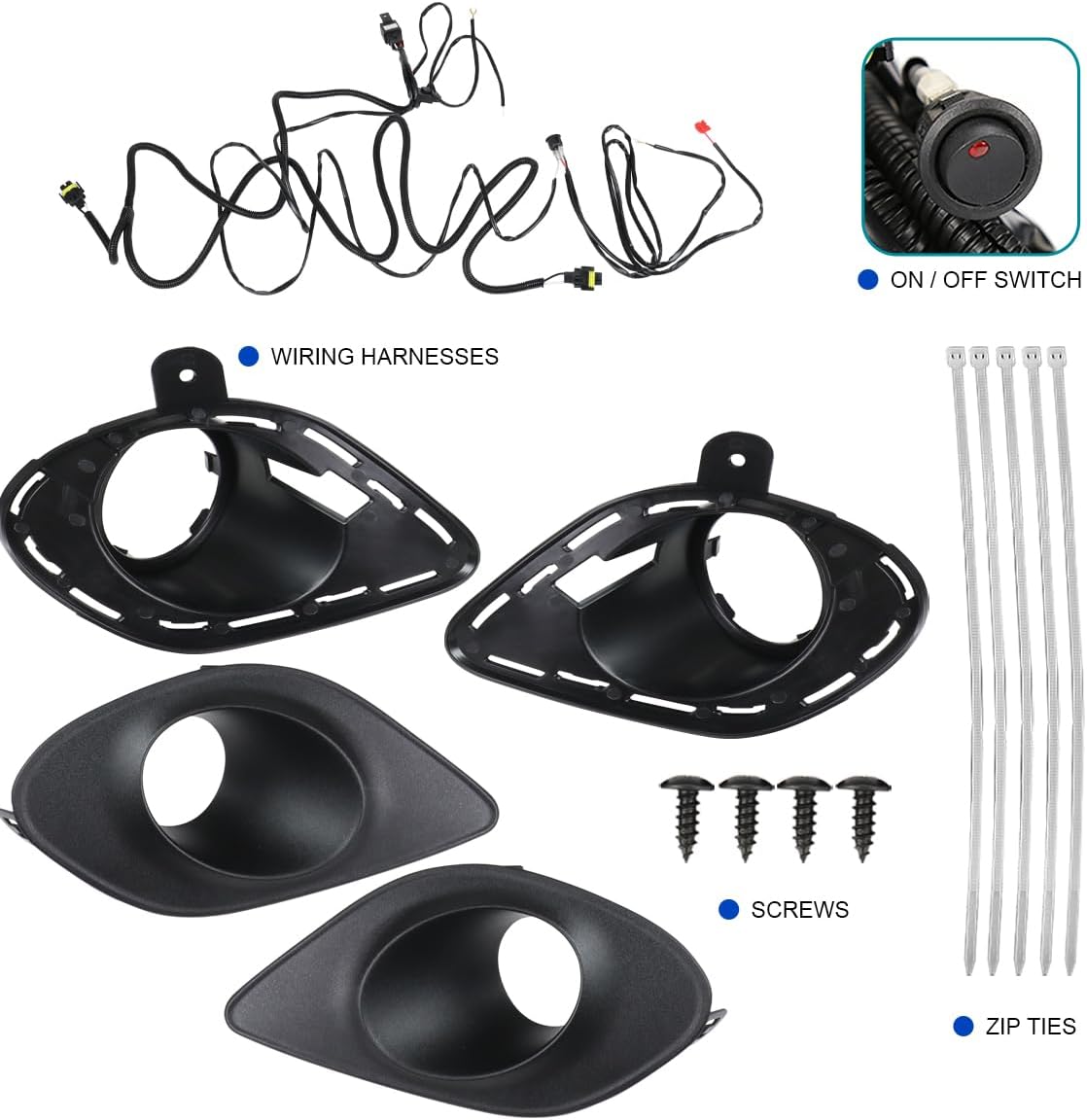 SPEC-D TUNING Chrome Fog Lights + H11 Bulbs Compatible with 2015-2020 Dodge Charger, L+R Pair Assembly