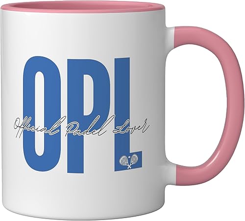 Miniatura 2 de OPL Official Padel Lover Ceramic Mug, Pink/White Pink/White,Blue/White,Orange/White,Yellow/White,https://www.amazon.com/dp/undefined