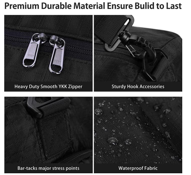 Travel Duffle Bag 85 Liters, for Men Women, Foldable, Great size for travel, with Shoes Compartment, Adjustable Strap, Water resistant , black4