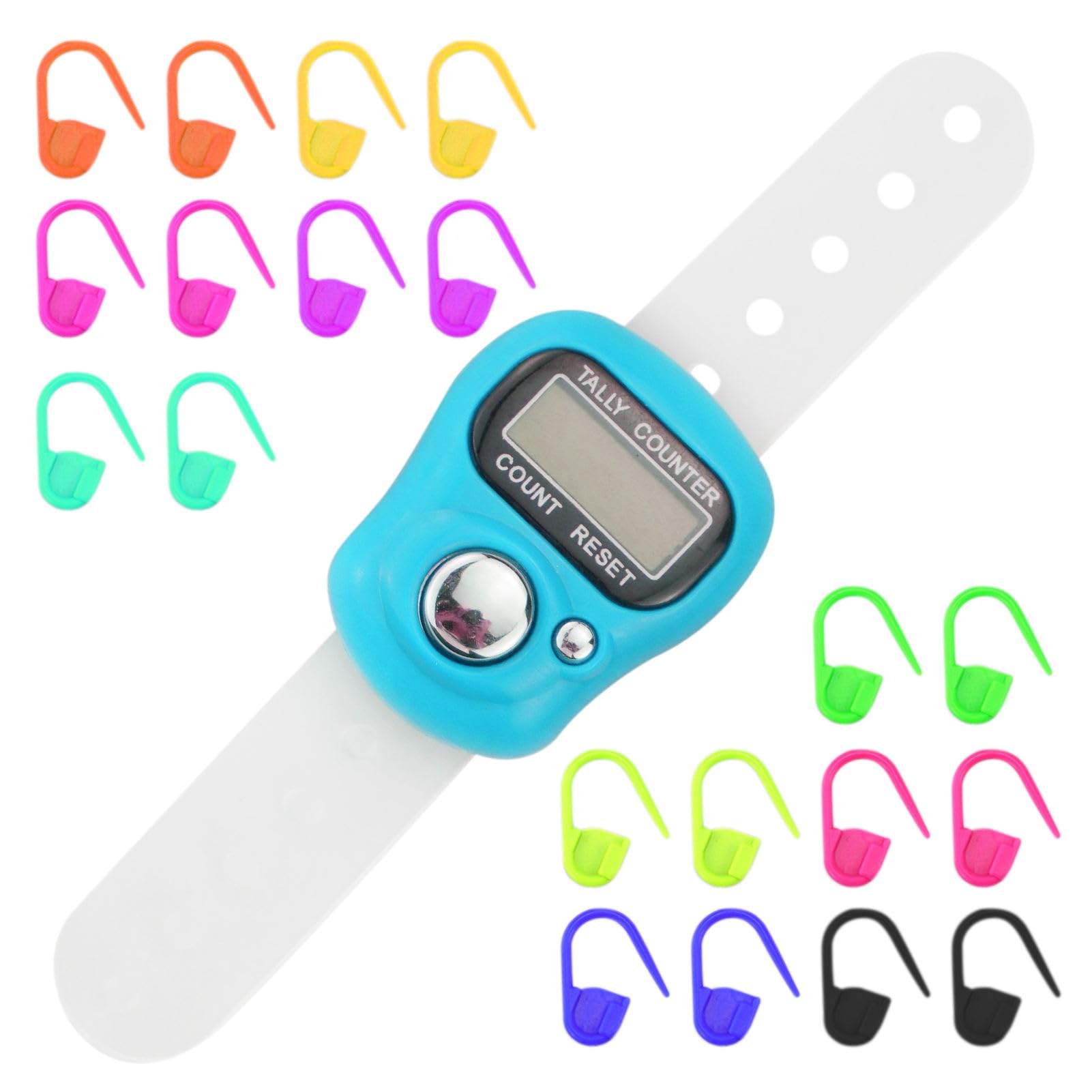 Zijiazheng Pink Knit Counter Knitting Crochet Stitch Marker Row Counter,Finger Digital Counter,Stitch Counters For Crocheting,Finger Counter