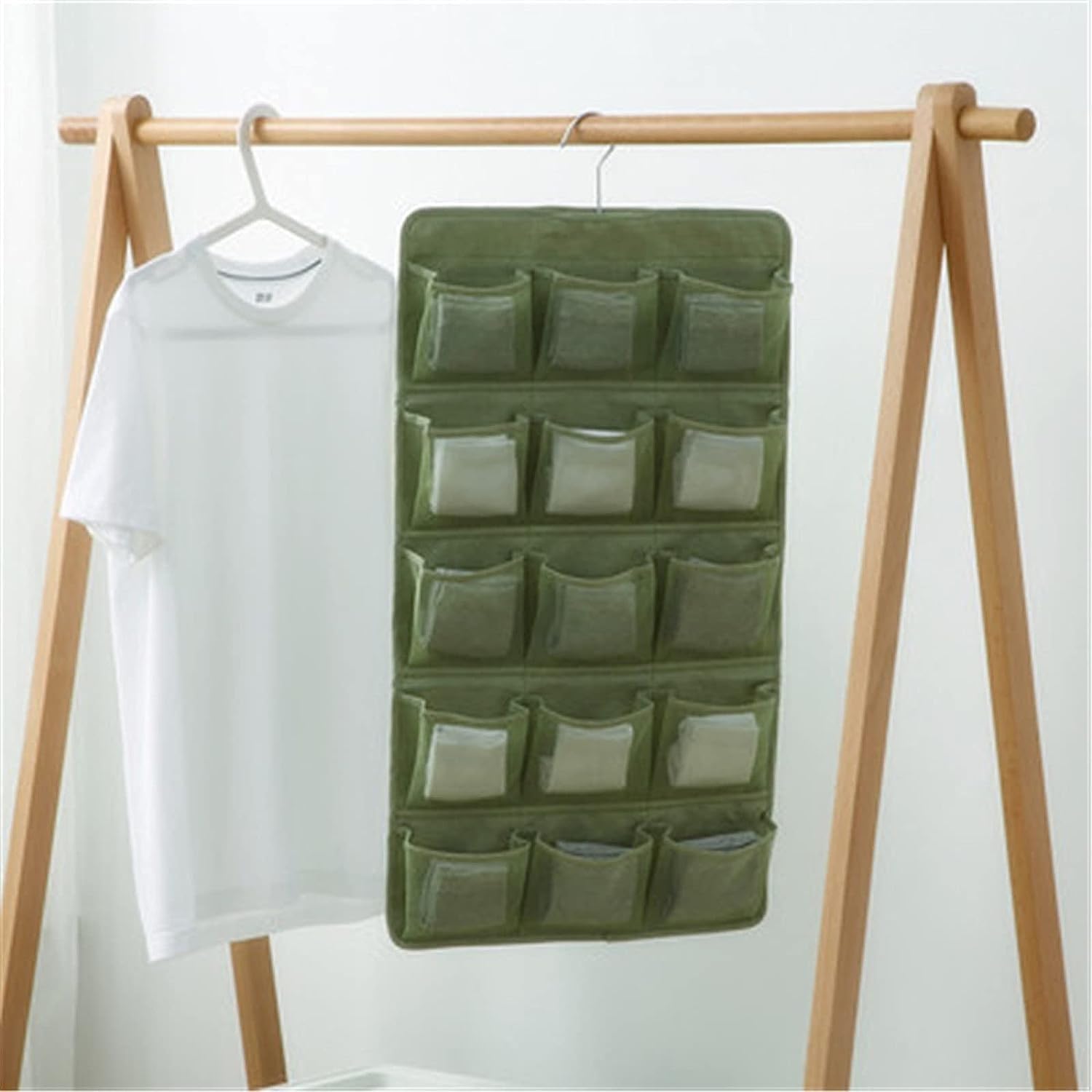Bolsa organizadora de almacenamiento colgante, ropa interior de tela Sujetador montado en la pared Armario Dormitorio Colgando Almacenamiento tridimensional (Color: Gris, Tamaño: Un tamaño) ( Color :
