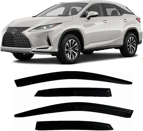 Miniatura 7 de LINLINS 94248 Deflectores de ventana de montaje exterior, 4 unidades, protector de sollluvia, ajuste 2013-2019 Nissan Sentra Windows Visor