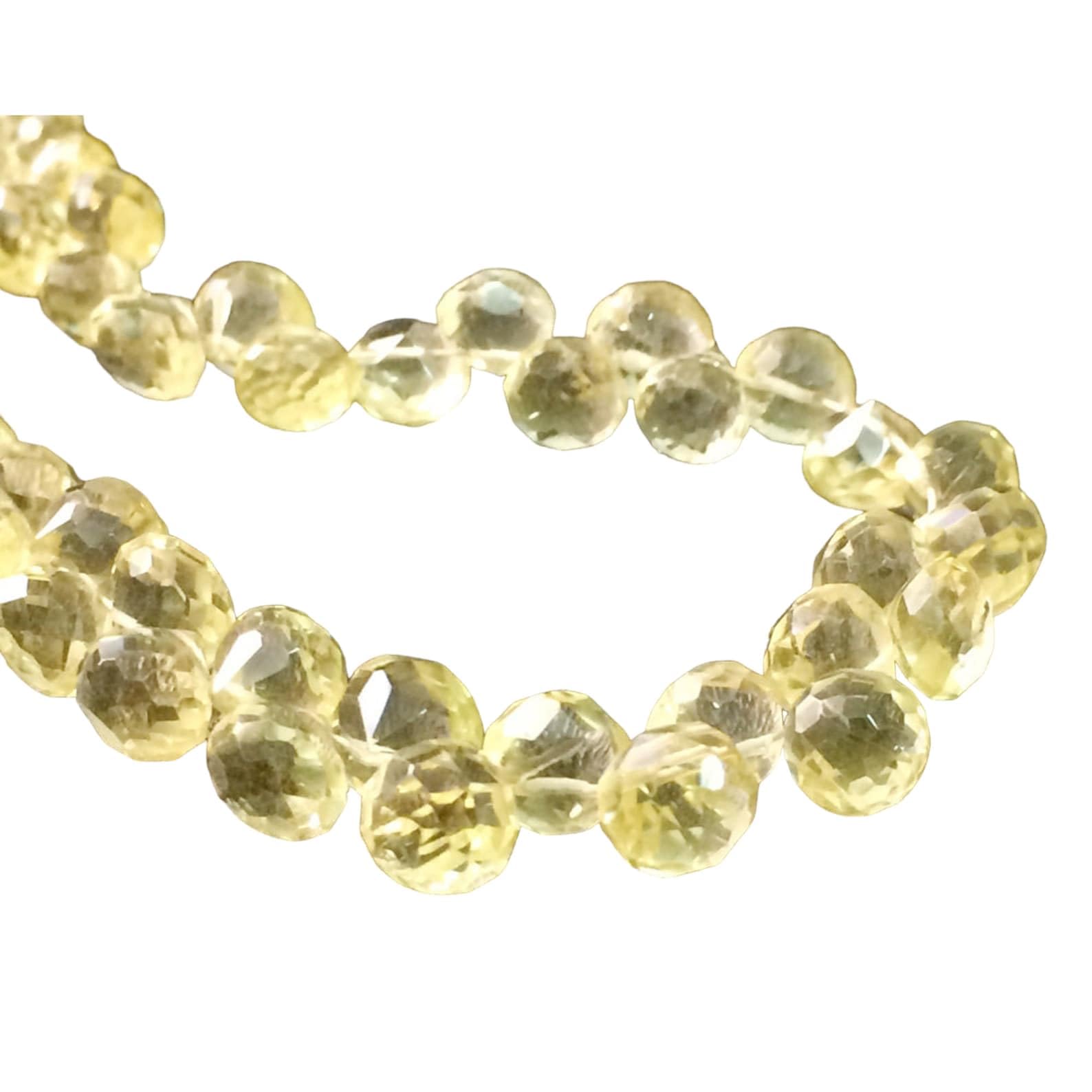 Quartz citron pour bijoux haut de gamme, briolettes à facettes 6mm