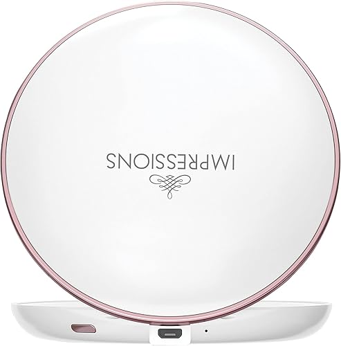 Miniatura 2 de Impressions Coco - Espejo compacto LED con botón de atenuación, mini espejo de viaje redondo para maquillaje con lupa 7X