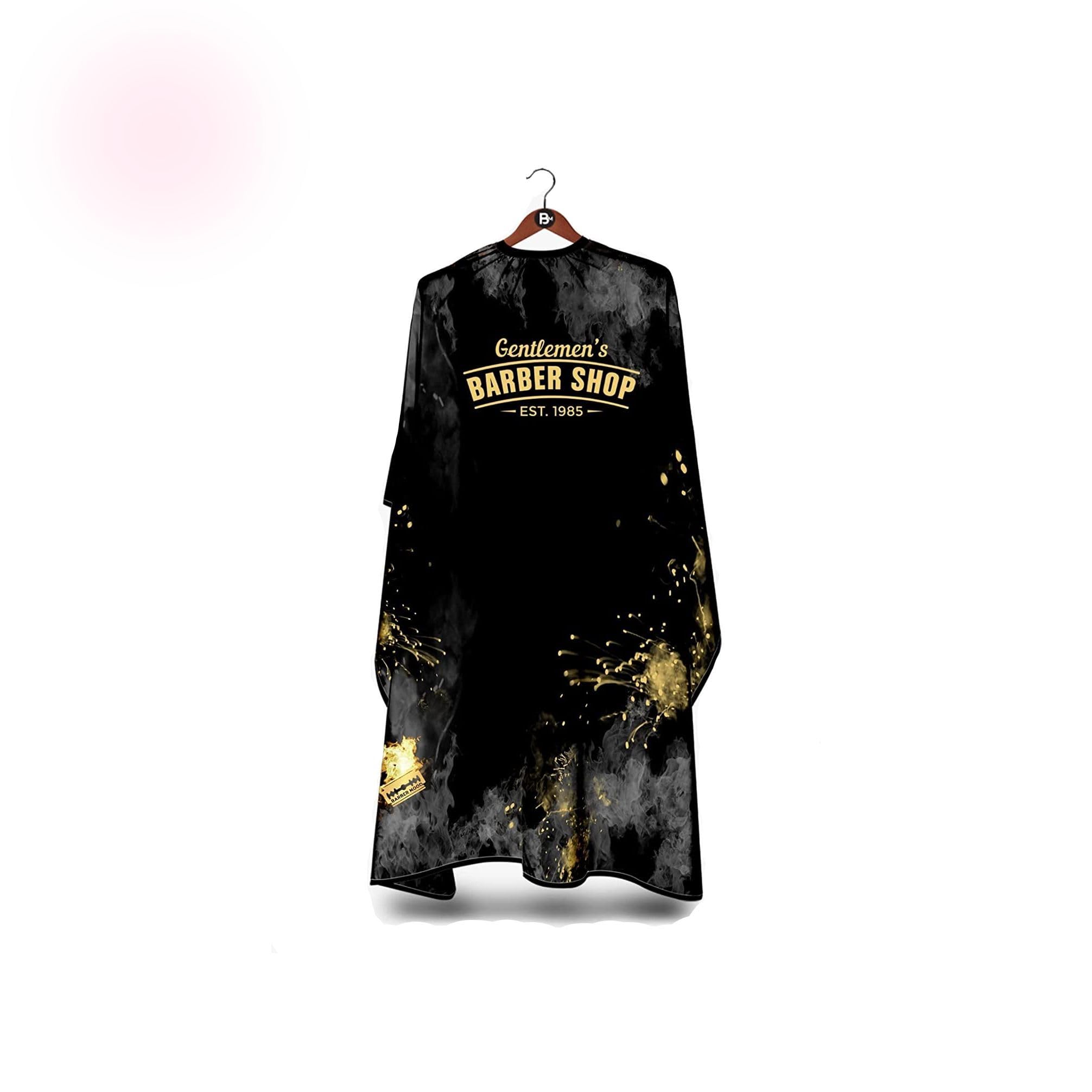 Capa de peluquería original Barbermood Barber Cape, capa de color blanco y negro, diseño profesional para el cabello.