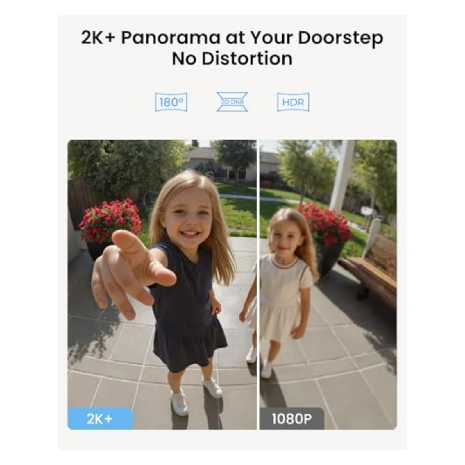 Caméra WiFi for Sonnette vidéo - Filaire 2K extérieur, WiFi 5G et 2,4 G(White)