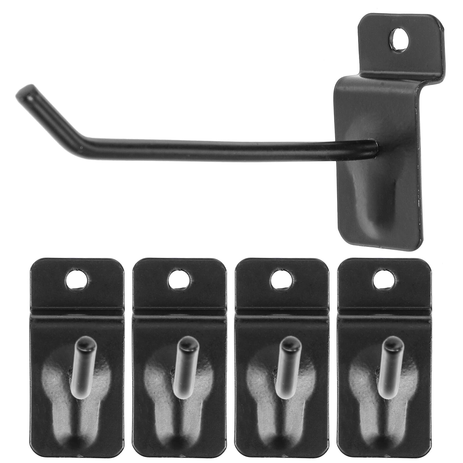 Ganci da Parete in Ferro Nero 50 Pezzi per Pannelli Dogati, Facili da Installare, per Appendere Attrezzi e Accessori Garage in Officina e Negozio