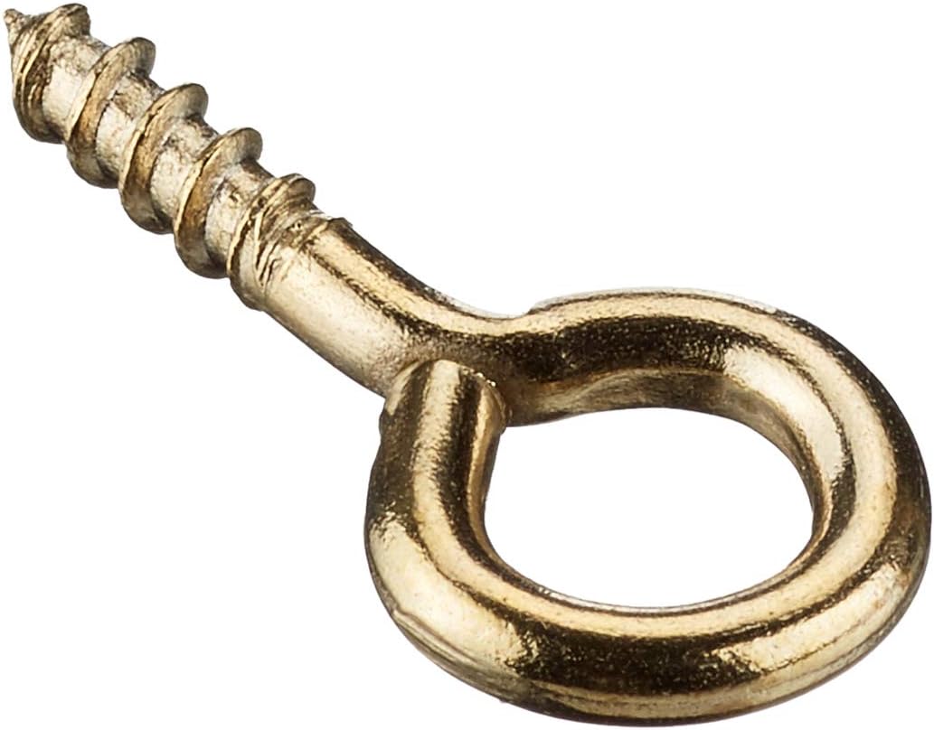 Bulk Hardware BH02309 Picture Frame Screw Eye, 1/2 inch - Gold Tone, Pack of 30