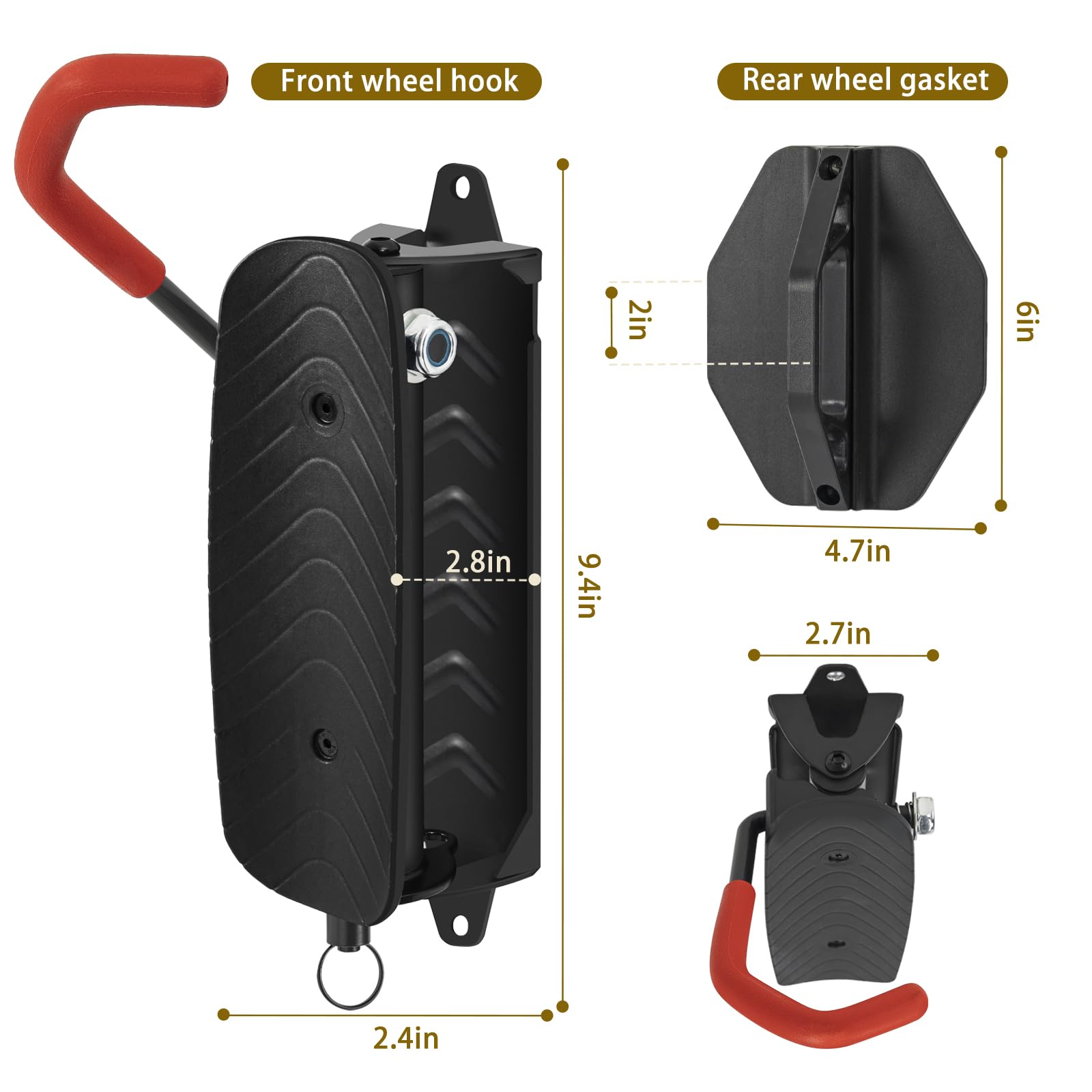 Porte-vélo Garage Support Mural Système De Rangement Pour Vélo Crochet Vertical Pour Abri De Jardin Interieur Accrocher Detacher Facilement Prises Robustes