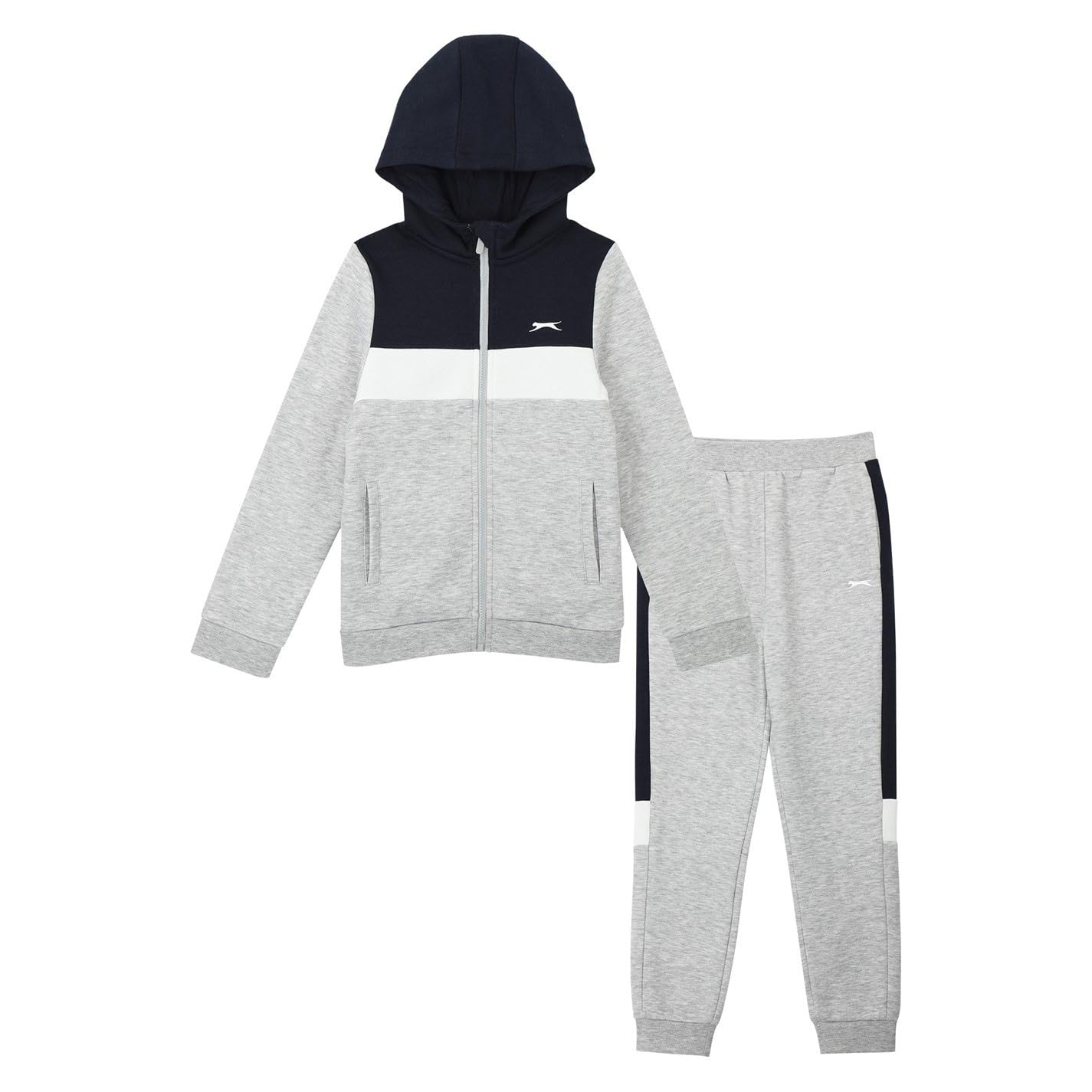 Slazenger Boys Full Zip Fleece Tracksuit Navy 7-8 Yrs